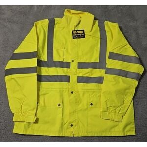 New VIZ-POINT‎ Unipro High Visability HI-VIZ Yellow Rain Jacket - Men's Size 3XL